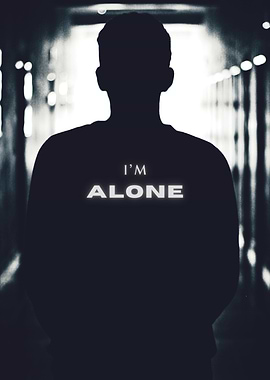 Man with I'm Alone on Shirt