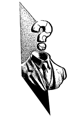 Question Mark Head Man in Suit