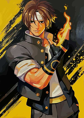 Anime character with fire