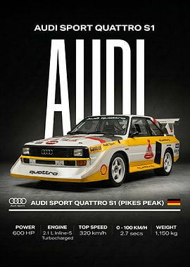 rally Audi Sport Quattro S1 Pikes Peak Poster