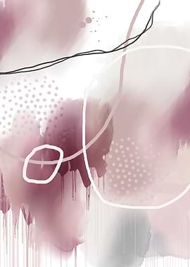 Abstract Watercolor Drips and Shapes