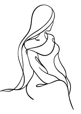 Abstract Woman Line Art