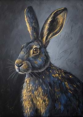 Dark Hare with Golden Accents
