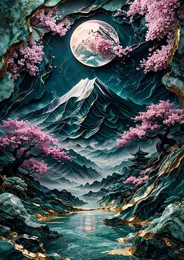 Serene Japanese Mountain Landscape