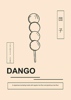 Dango Japanese Food Illustration