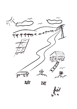 Rural Landscape with House and Path