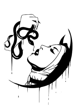 Nun with Snake and Crescent Moon