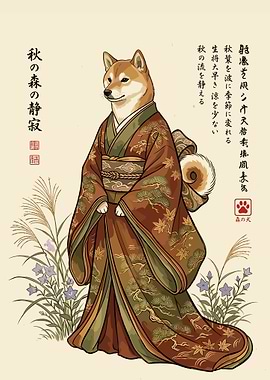 Shiba Inu Autumn Elegance