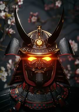 Samurai Warrior with Glowing Eyes