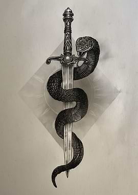 Snake Wrapped Around a Sword