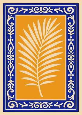 Palm Frond in Decorative Frame