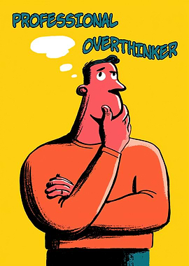 Professional Overthinker Cartoon Art
