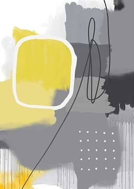 Abstract Yellow and Gray Art