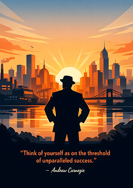 Man overlooking city at sunrise