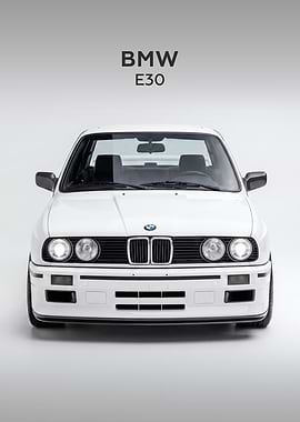 White BMW E30 Minimalist