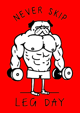Muscular Pug Never Skip Leg Day