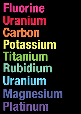 Funny Chemistry Elements Poster, Rainbow Typography Wall Art