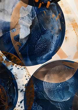 Abstract Blue and Orange Forms
