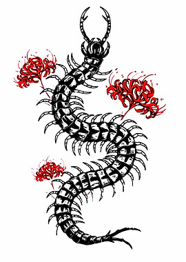 Centipede and Red Spider Lilies