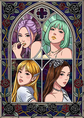 Blackpink Stained Glass Art
