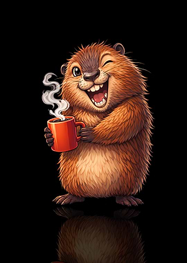 Groundhog Holding Coffee Mug