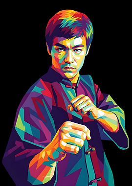 Bruce Lee Pop Art Portrait