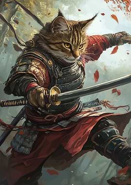 Samurai Cat Warrior
