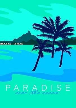 Tropical Paradise Over the Ocean