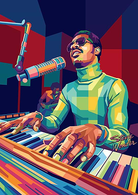 Stevie Wonder Playing Piano