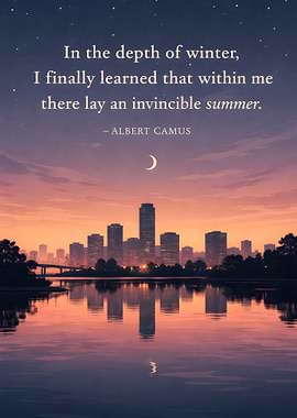 Inspirational quote over cityscape