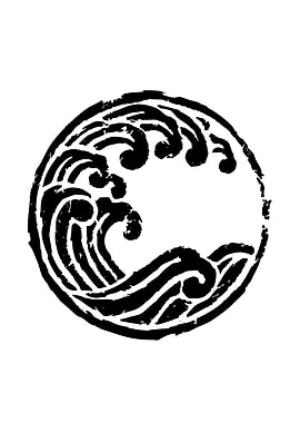 Black Wave Circle Emblem