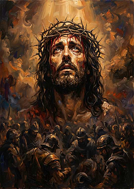 Jesus Christ Crown of Thorns Painting