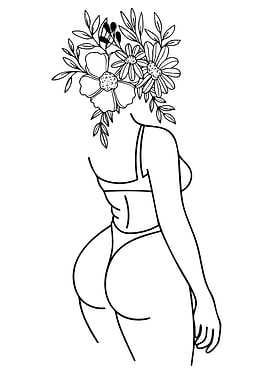 Woman with Flowers for Head