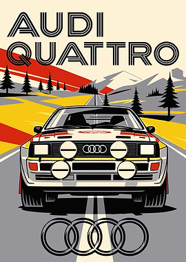 Audi Quattro Rally Car Poster