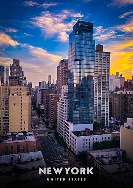 New York City Skyline at Sunset