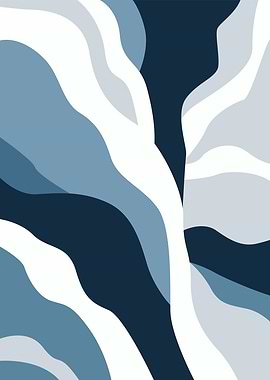 Abstract Blue and White Waves