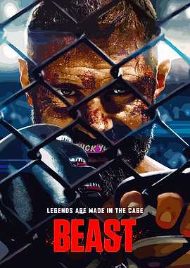 Beast MMA Fighter Behind Cage
