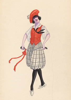Woman in vintage riding outfit
