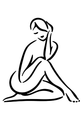 Minimalist Line Art of a Woman