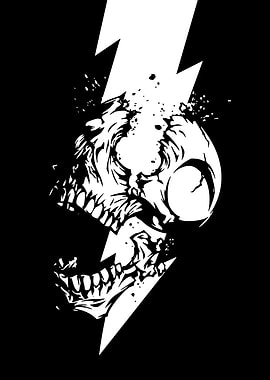 Skull and Lightning Bolt