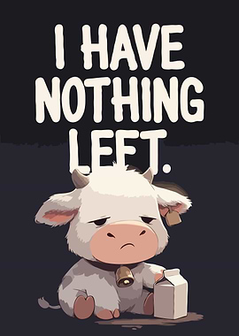 Sad Cow with Milk Carton