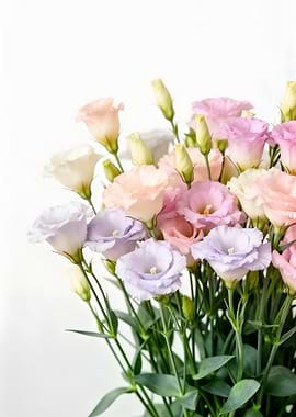 Pastel Eustoma Flower Bouquet