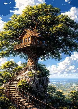 Enchanting Treehouse on a Cliffside