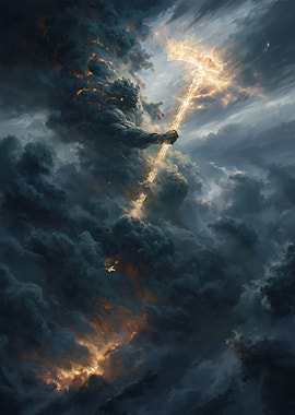 God of Thunder with Lightning Hammer