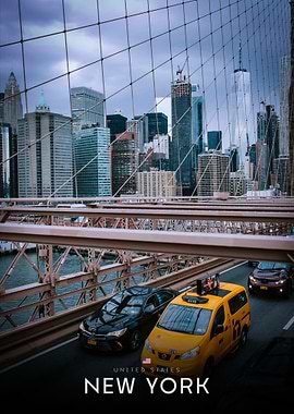 New York Cityscape with Brooklyn Bridge