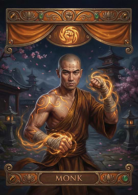 Monk with glowing energy
