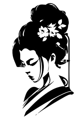 Geisha with Flowers