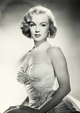 Marilyn Monroe in a Strapless Gown