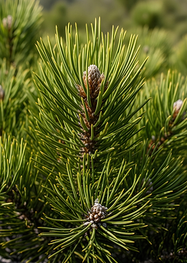 Pine Tree Needles and Cone