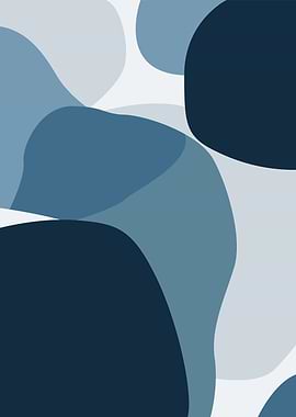 Abstract Blue Organic Shapes